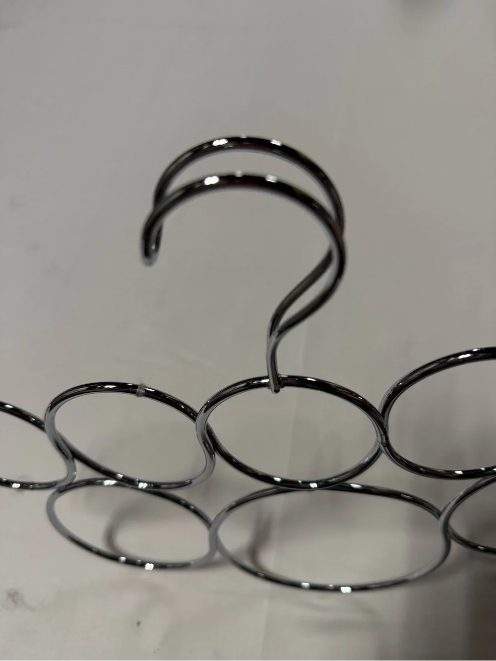 Chrome Multi Ring Scarf Belt Tie Closet Organizer Hanger